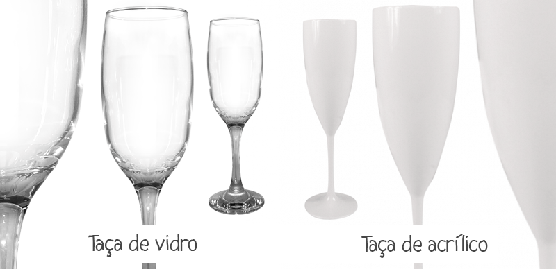 Taça para casamento vidro champanhe e taça de acrílico simples